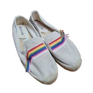 Soludos Rainbow Pride Espadrille Smoking Slipper Size 6 Womens Woven Slip on